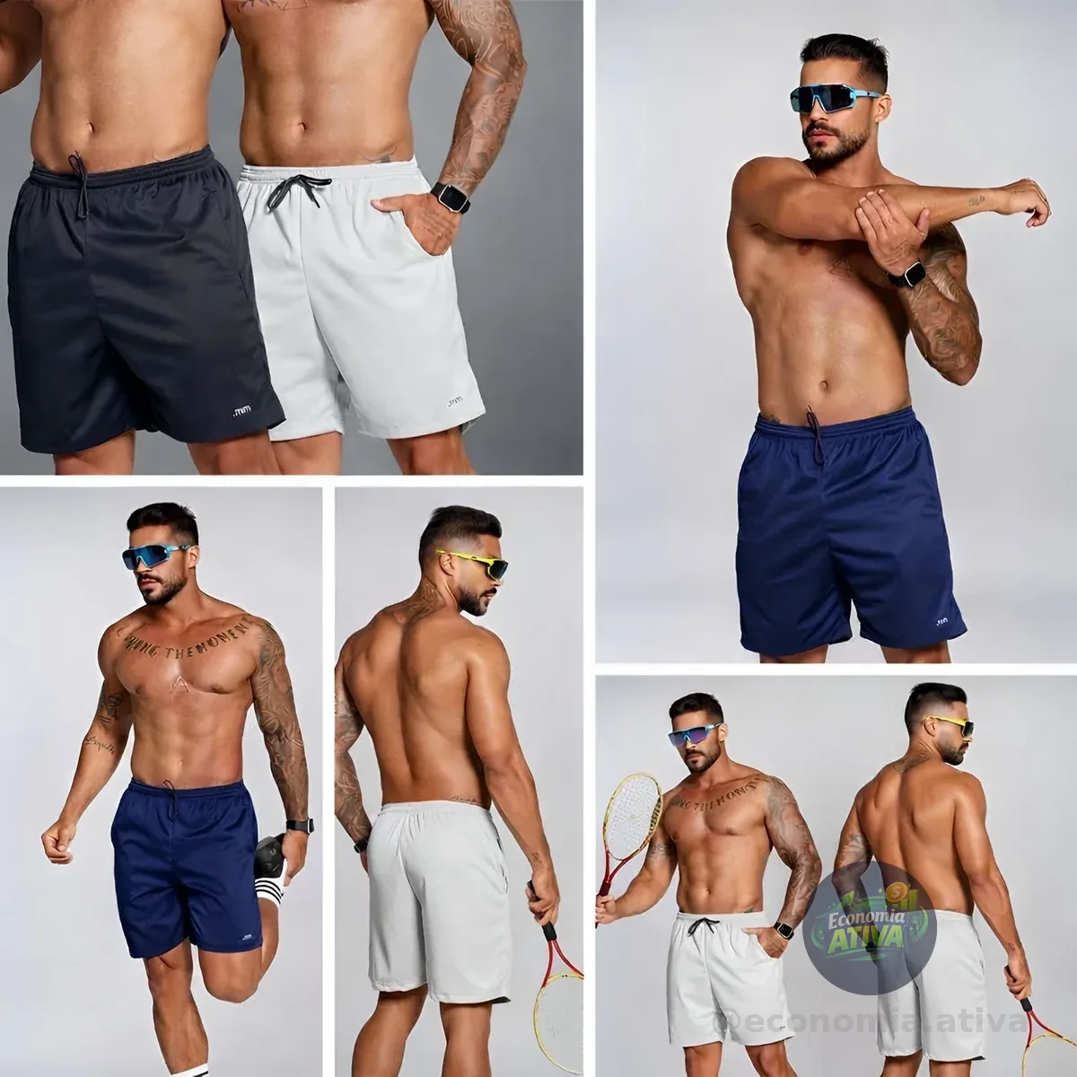 Kit 3 Short Bermuda esporte