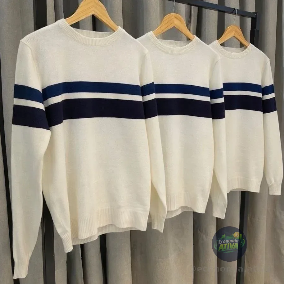 Suéter Masculino Comfort Tricot Listrado