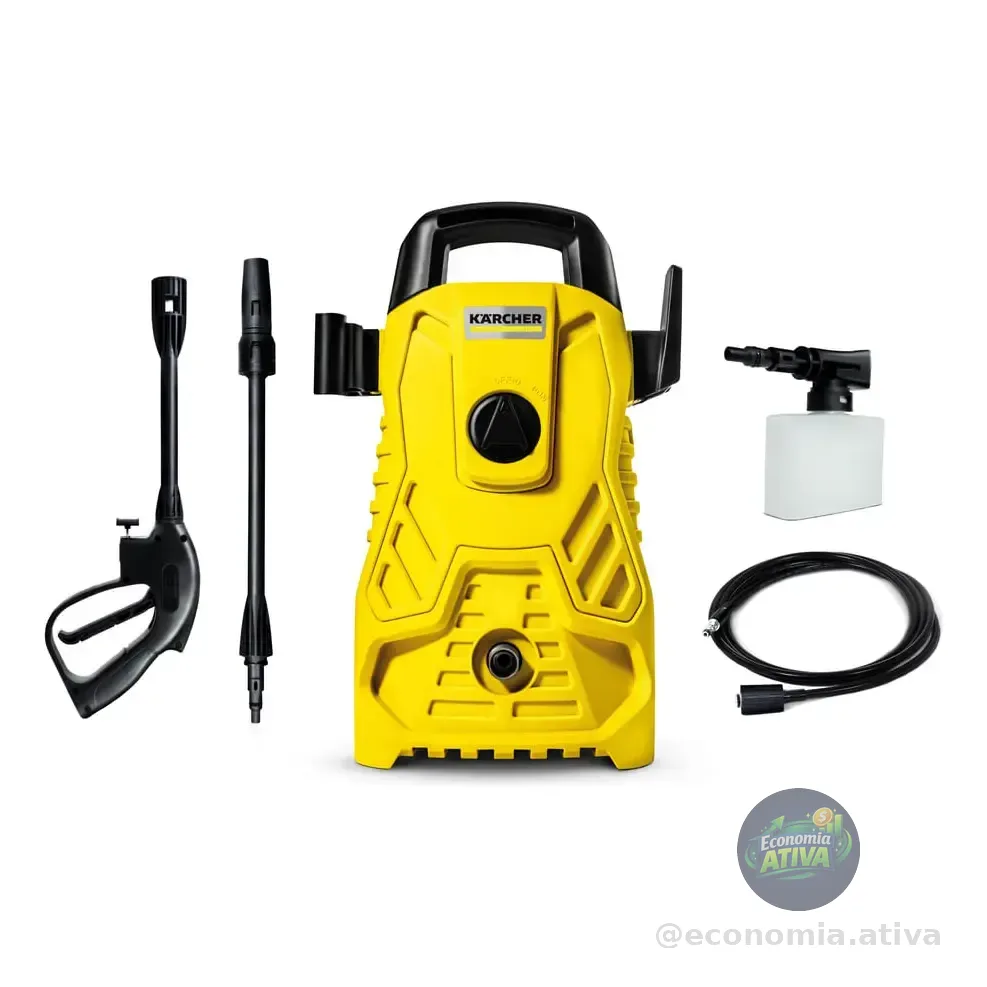 Lavadora De Alta Pressão Kärcher Compacta 1500 Psi/libras 1400w 300l/h Com Aplicador De Detergente E Lança Regulável 220v Amarelo/preto 50/60hz