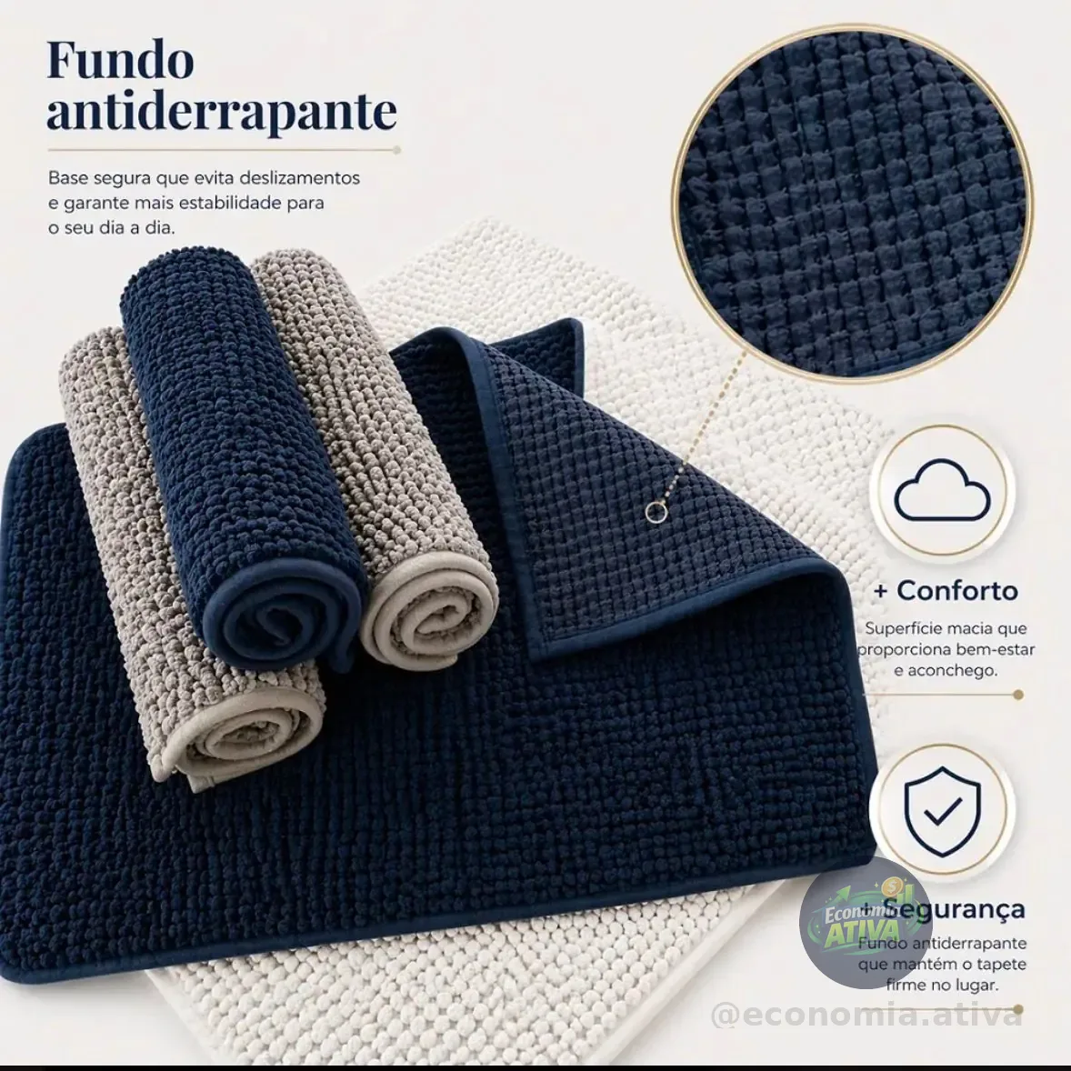 Kit 3 Tapetes De Banheiro Microfibra Bolinha