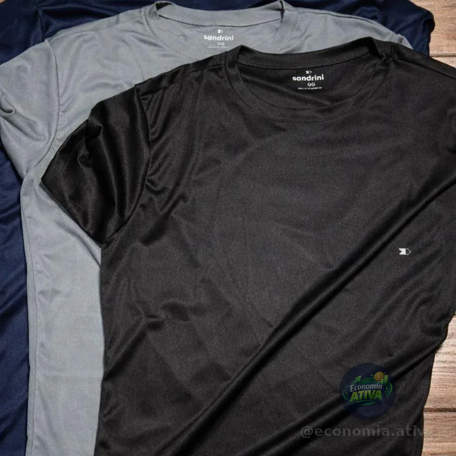 Kit 2 Camisetas Fitness Dry Fit Premium Sandrini Manga Curta Treino UV