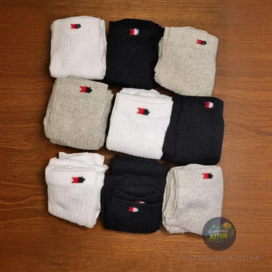 Kit 12 Pares Meias Esportiva Masculina Cano Médio Sandrini Algodão - Promoção