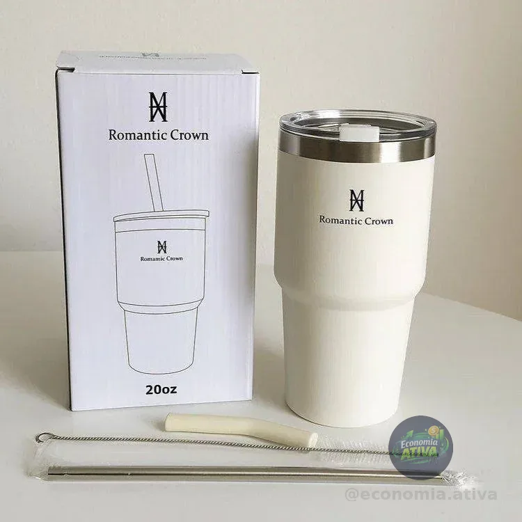 Copo Térmico 600ml Inox (3 cores)