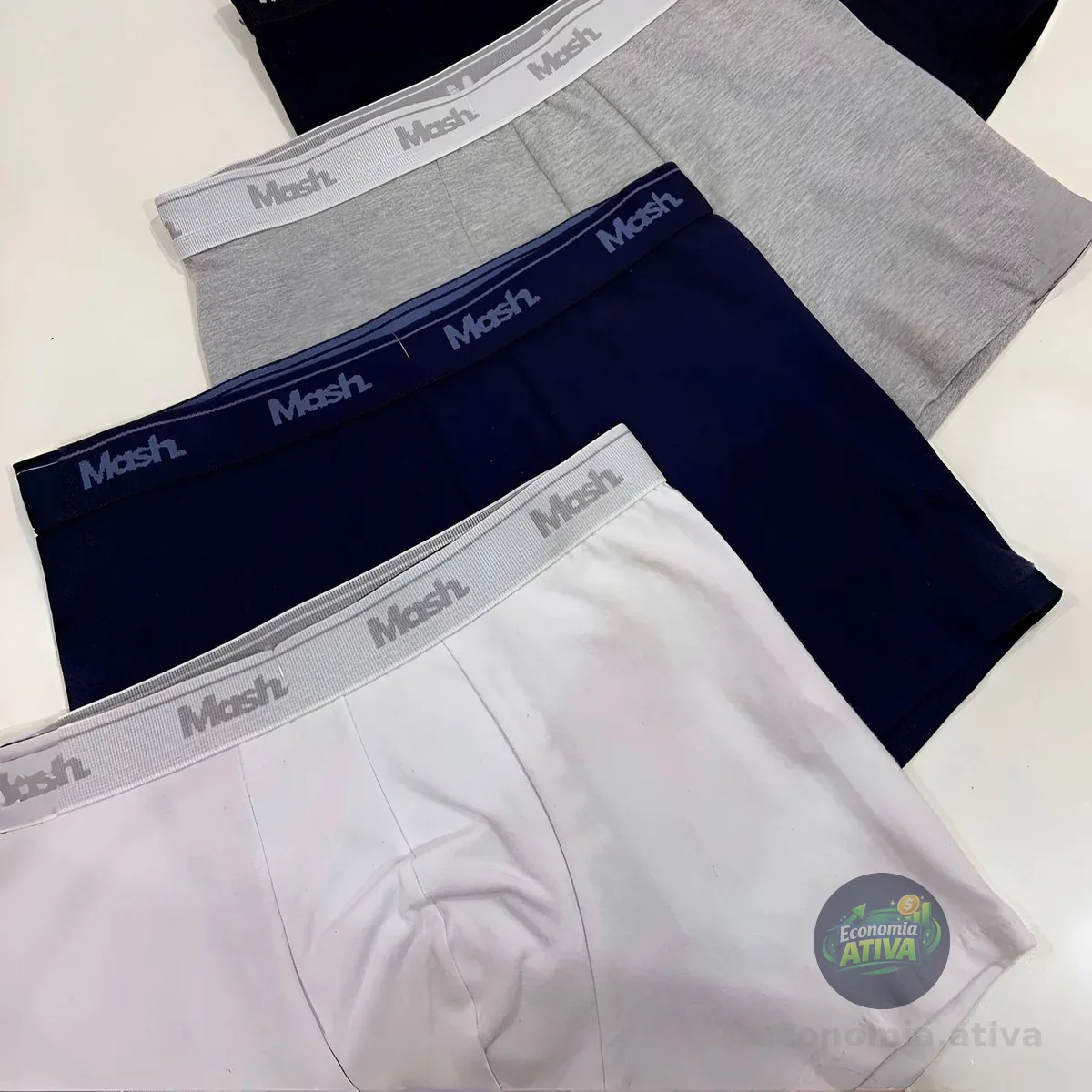Kit 10 Cuecas Boxer Cotton Elástico Algodão Conforto Mash