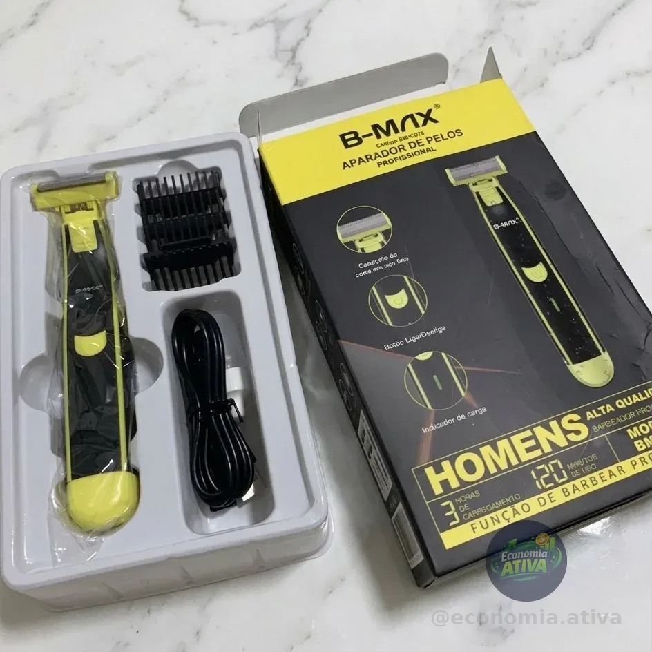Aparador De Pelos Elétrico Lecom Prova D'água Bivolt Barbear E Depilar Preto 127/220v
