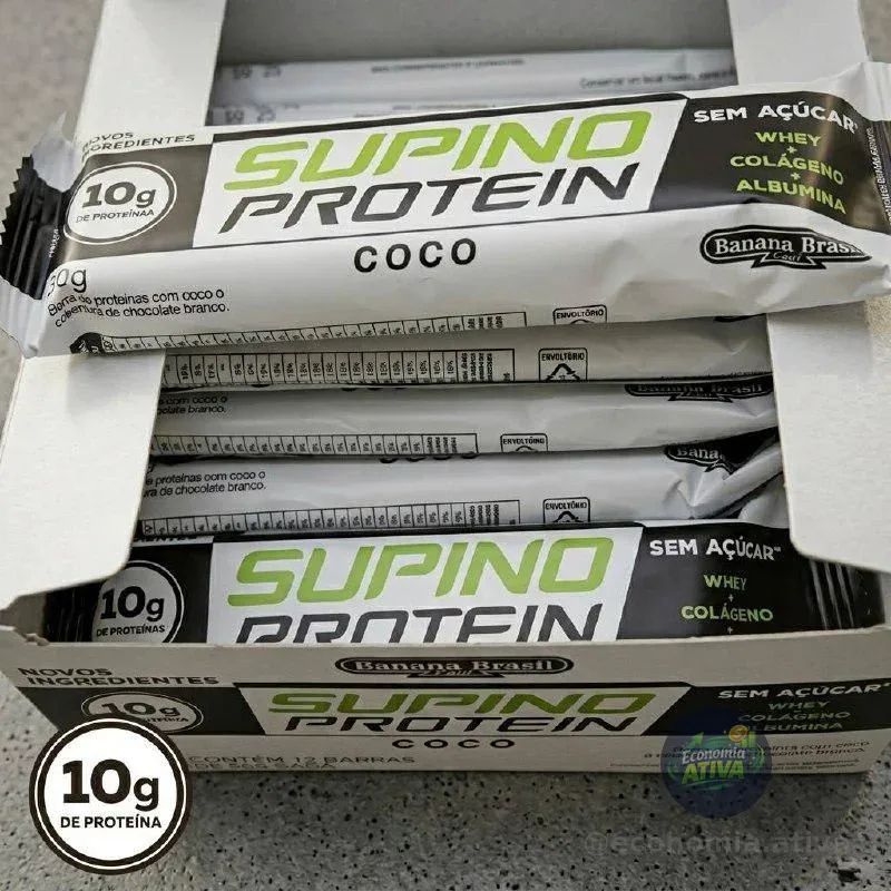 Barra De Proteína Supino Protein Coco - 12 Unidades