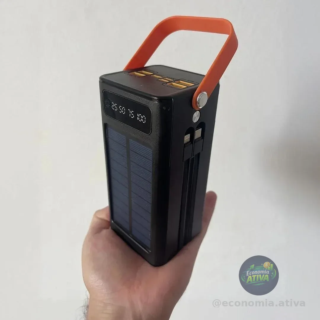 Carregador Portátil Power Bank Solar Turbo 50.000mah Rápido (2 cores)