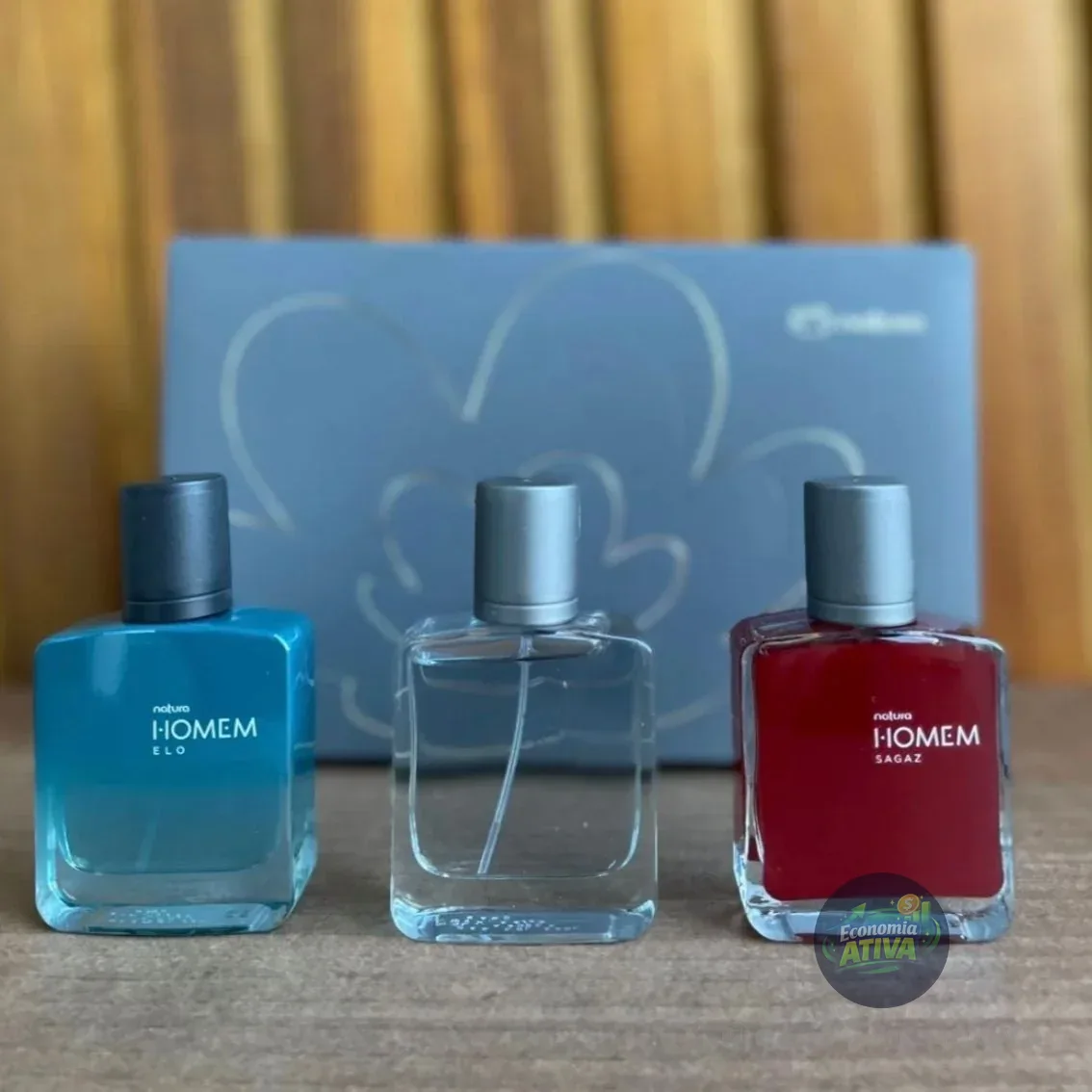 Kit Especial Miniaturas De Natura Homem - ⁠Homem Elo 25ml - Homem Tradicional 25ml - ⁠Homem Sagaz 25ml