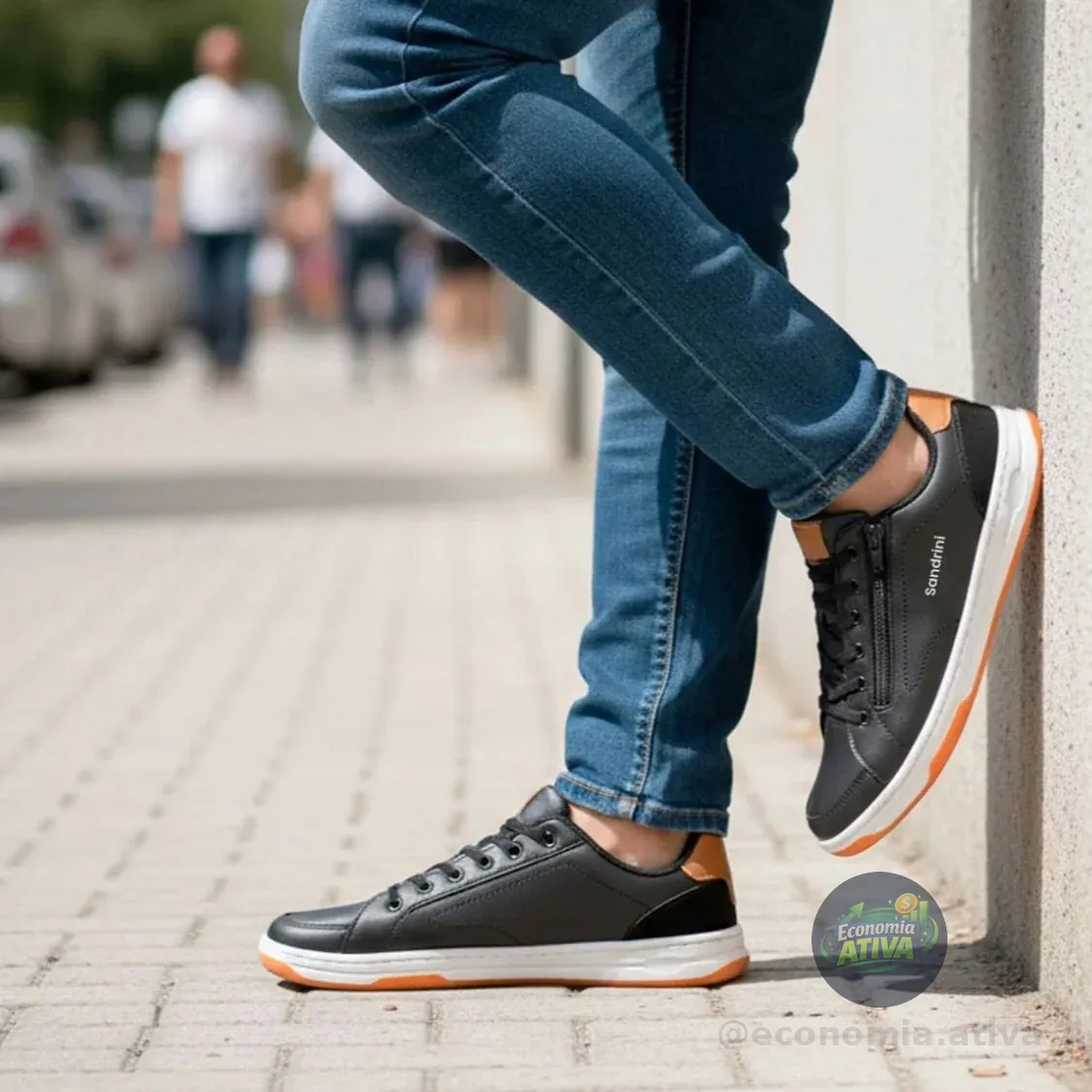 Sapatênis Rover Sandrini Masculino Couro Ziper Elastico Leve (4 cores)
