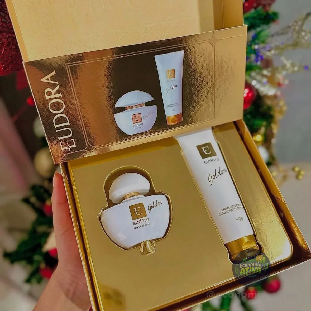 Eudora Golden Kit Presente • Eau De Parfum 35ml • ⁠Creme Hidratante Corporal 100g