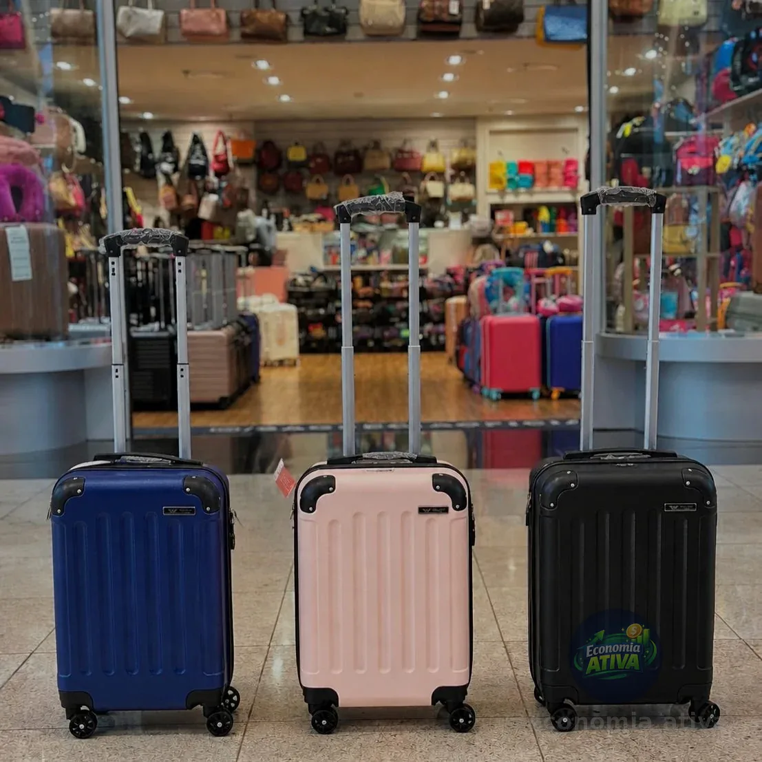 Mala De Viagem Bordo Mão Pequena 10kg Abs Cadeado 360 (3 cores)
