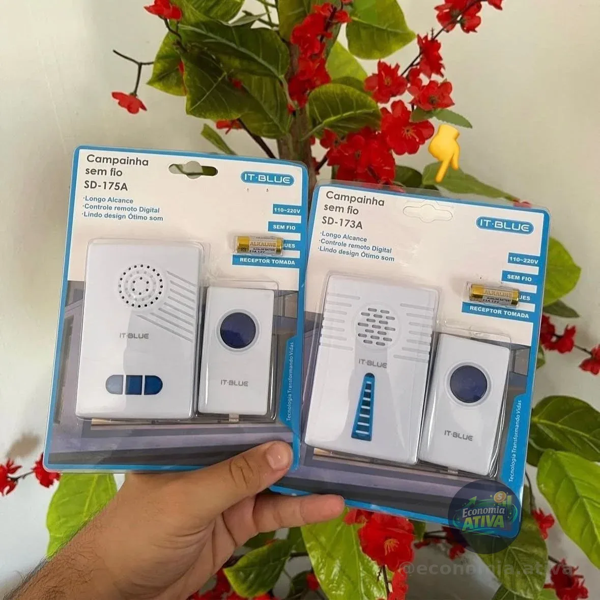 Campainha Sem Fio Residencial Wireless De Longo Alcance Wifi Branco 127/220v