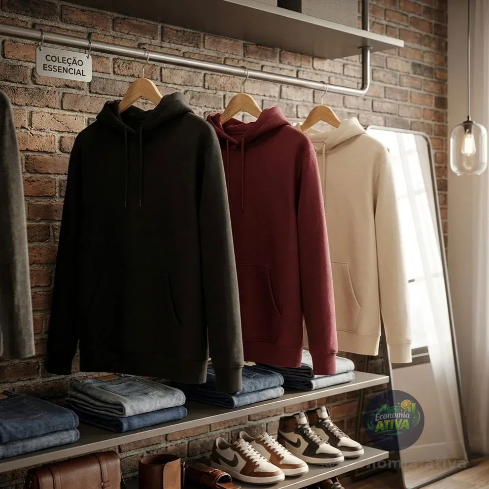 Kit 3 Blusas De Frio Moletom Liso Fechada Bolso Canguru