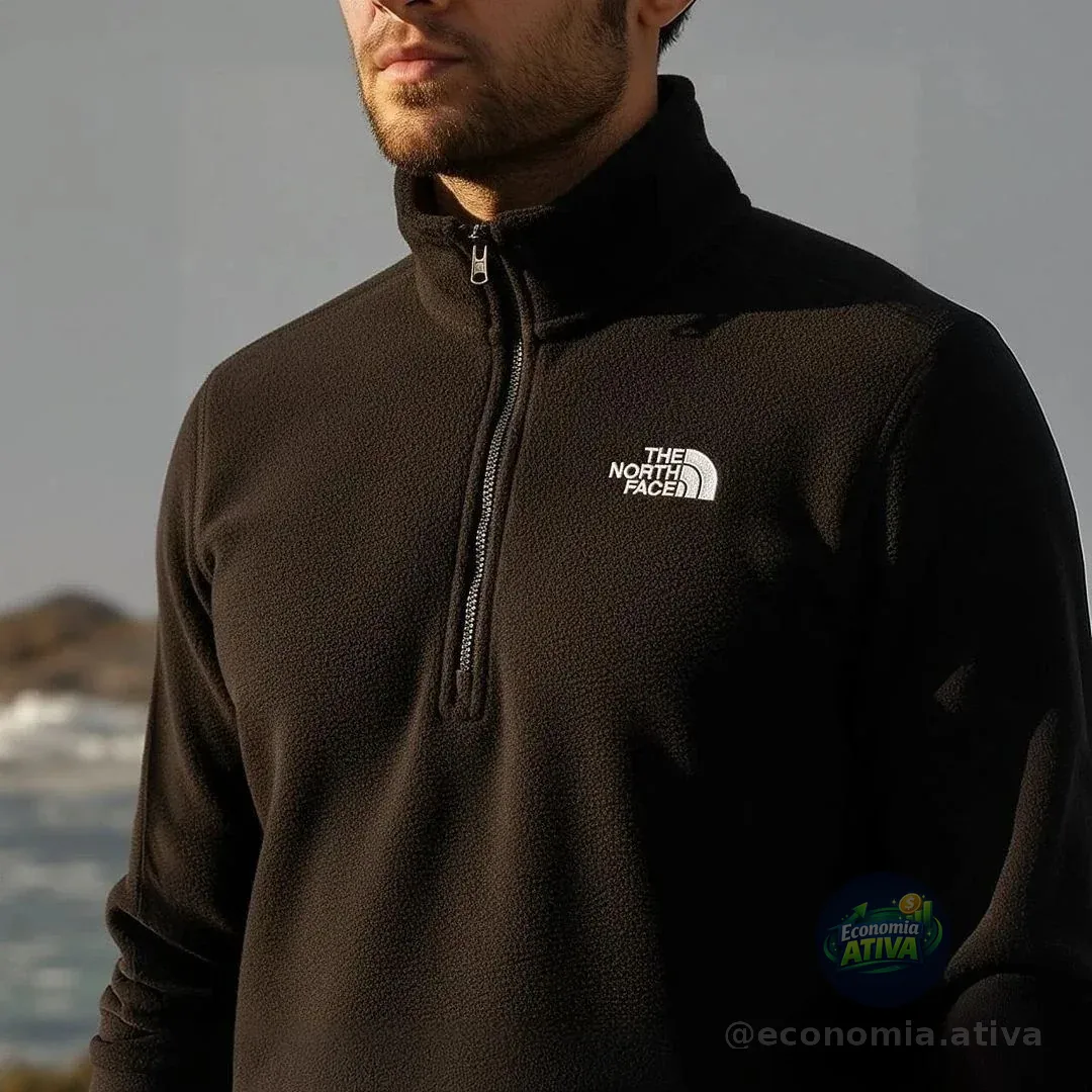 Fleece Masculino Glacier 1/4  The North Face Tnf Black M Liso