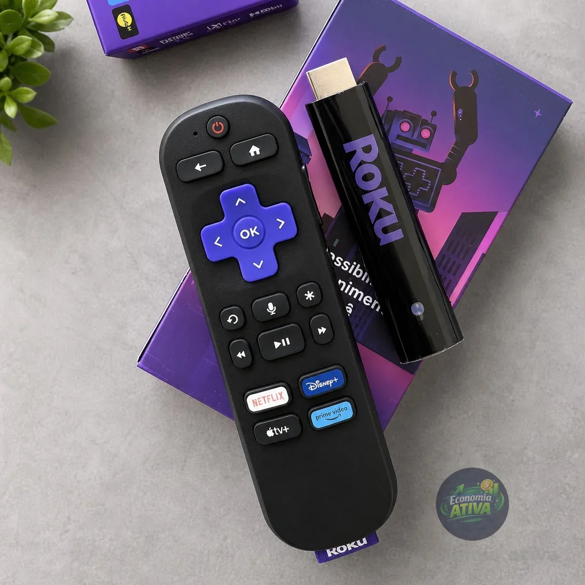 Roku Streaming Stick 2025 Para Tv Hd/fhd Controle Por Voz