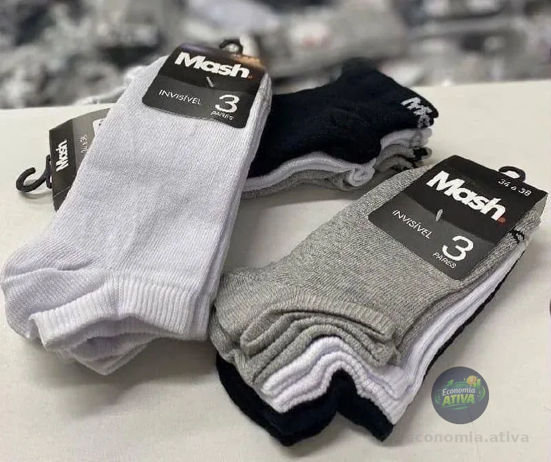 Kit Com 10 Pares De Meias Mash Invisível