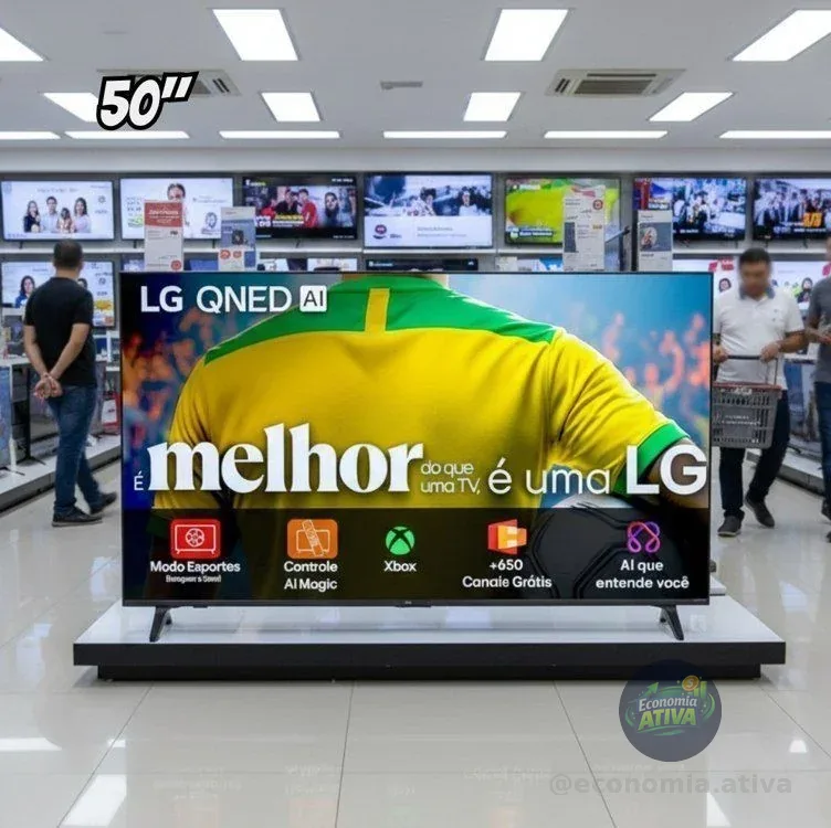 Smart TV 4K 50" LG QNED73 Portal de Games Processador AI α7 Gen8 4K
