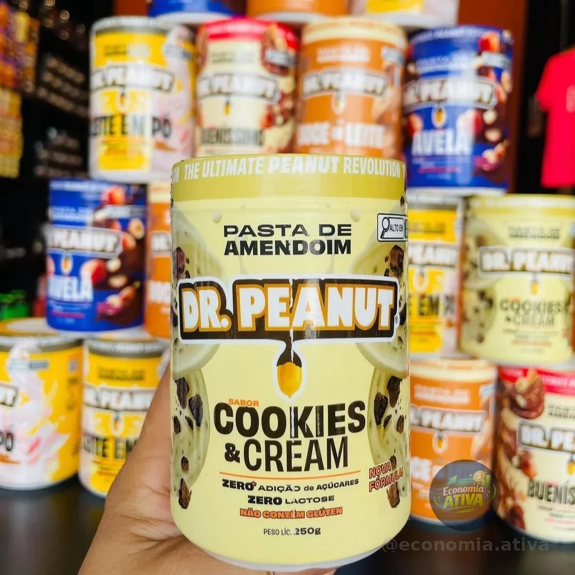 DR. Peanut Pasta de Amendoim Cookies and Cream 250G - Com Whey Protein