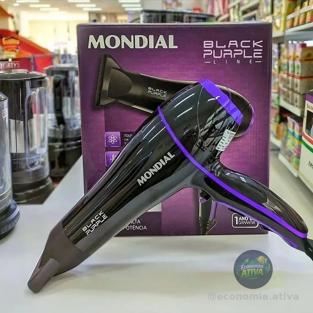 Secador De Cabelos, Mondial, 2000w - Scn-01 Preto/violeta 127v