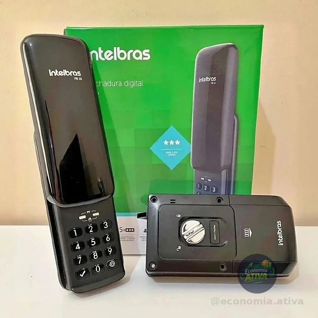 Fechadura Digital De Sobrepor Com Senha Fr 10 Preto Intelbras