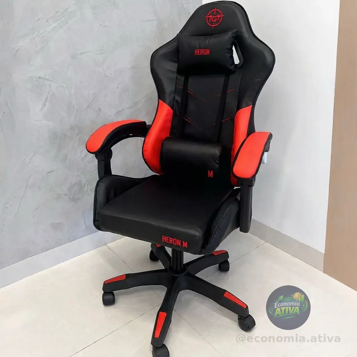 Cadeira Gamer TGT Heron TC2, Preto e Vermelho, TGT-HRTC-BR03