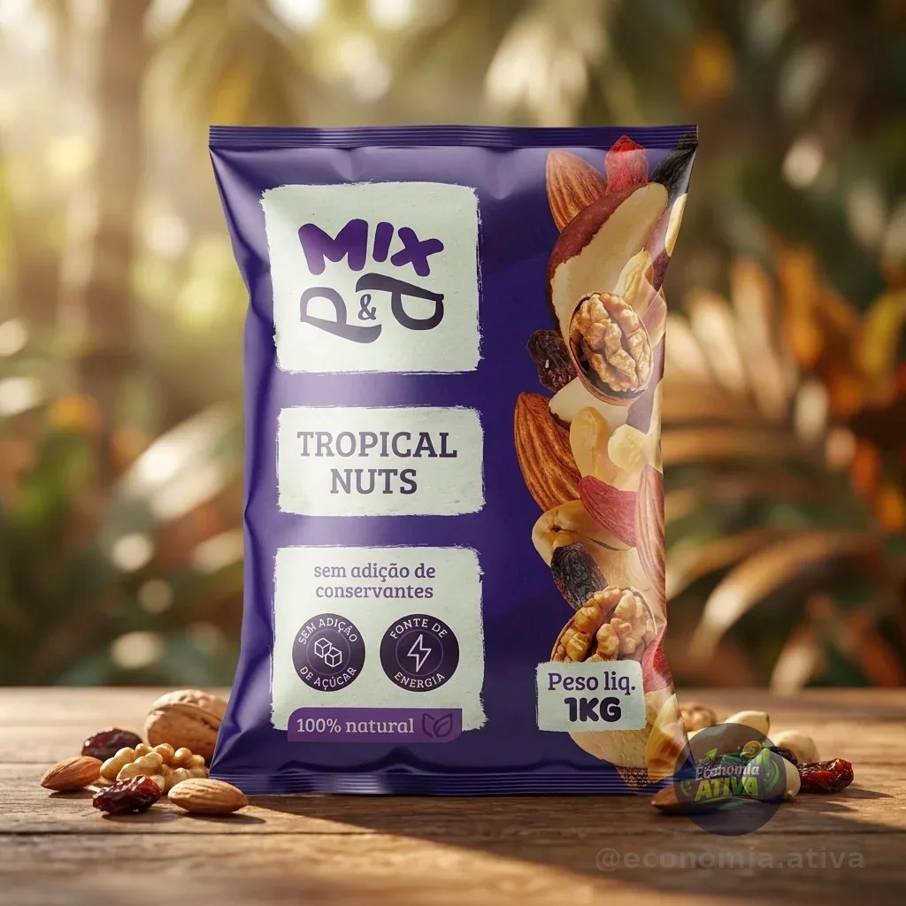 Mix Tropical Nuts 1Kg (Castanha de Caju, Do Pará, Amêndoa, Nozes, Uva Passa, Amendoim, Gojiberry)