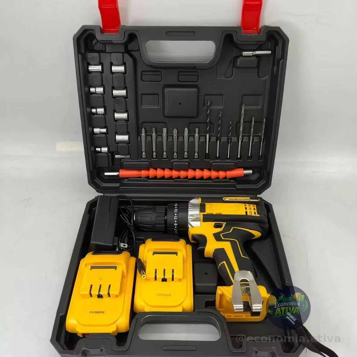 Parafusadeira Furadeira 48v Profissional 2 Baterias Sem Fio