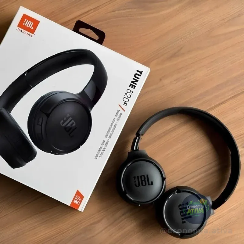 JBL, Fone de Ouvido On ear, Headphone, Tune 520BT, Sem Fio - Preto