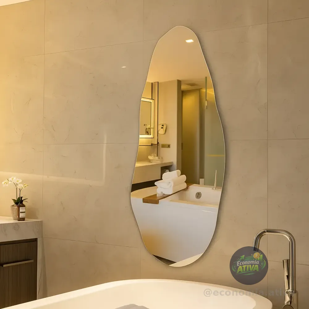 Espelho Lapidado 70cm Design Moderno Luxo E05 70x30