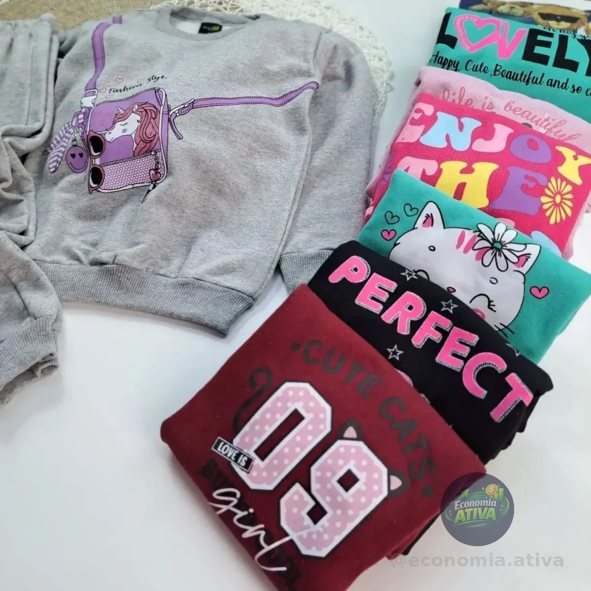 Kit 6 Peças Moletom Menina Infantil Inverno Atacado Barato