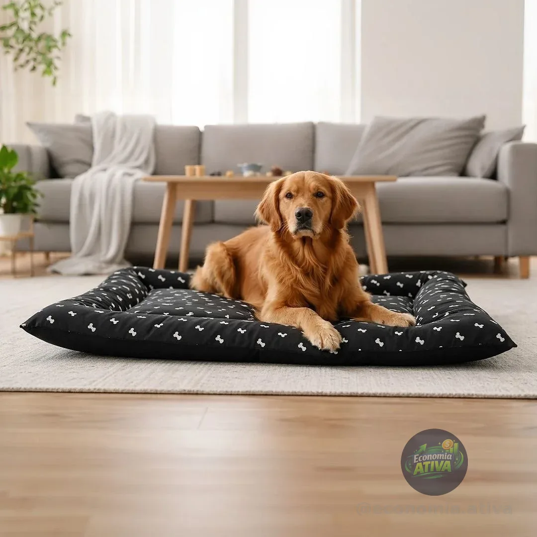 Cama Pet Impermeável Colchonete Premium 56x76 Melhor Preço  Preto