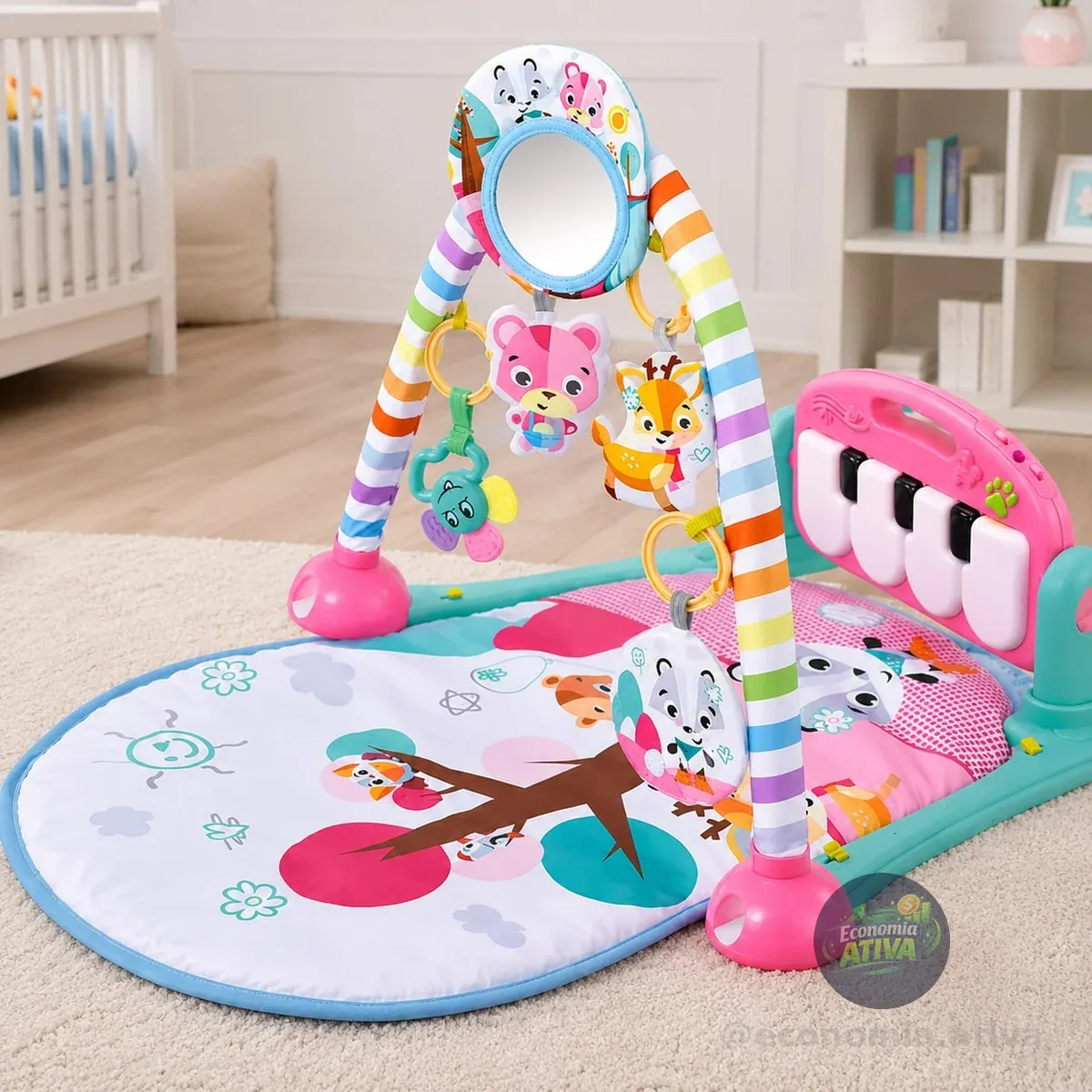 Tapete De Atividades Para Bebês Com Piano E Bluetooth Pastime 2.0 Maxibaby - Azul