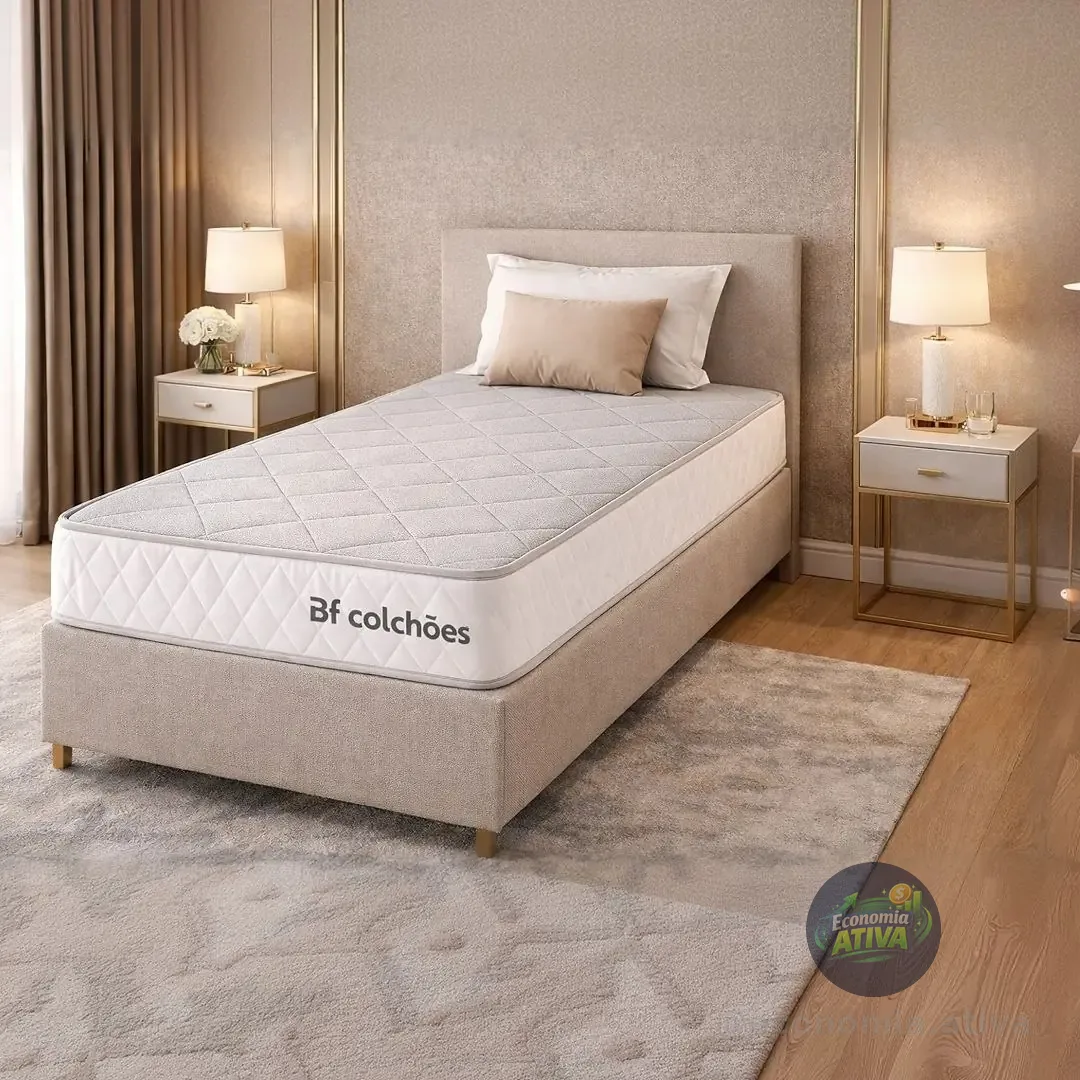 Colchão Solteiro Ortopédico De Espuma D33 A Vácuo 88x188cm Bf Colchões Branco