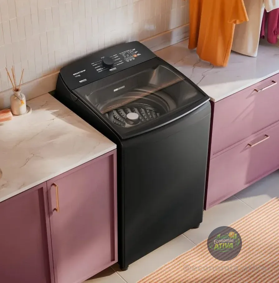 Máquina De Lavar Brastemp 14kg Cinza Smart Sensor- Bwj14a9 127v