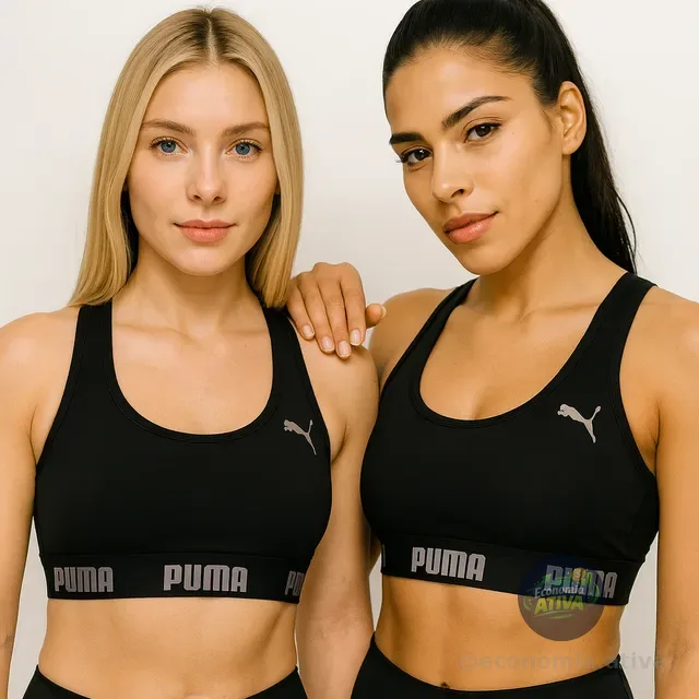 Kit 2 Tops Puma Original Alta Sustentação Academia Fitness