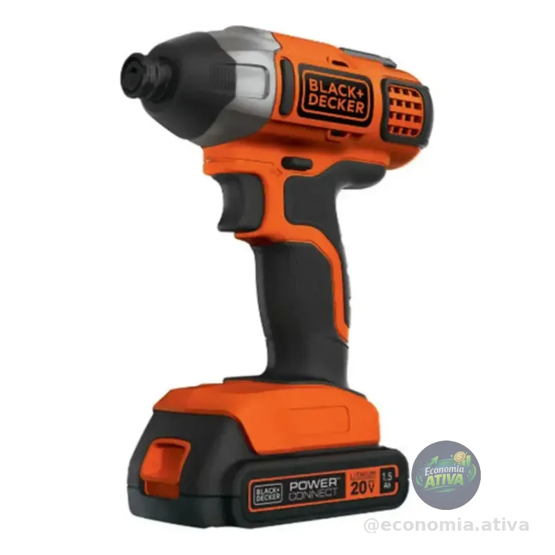 Parafusadeira De Impacto 1/4 20v Black+decker Bdci20c Bateria E Carregador Laranja/preto 127v