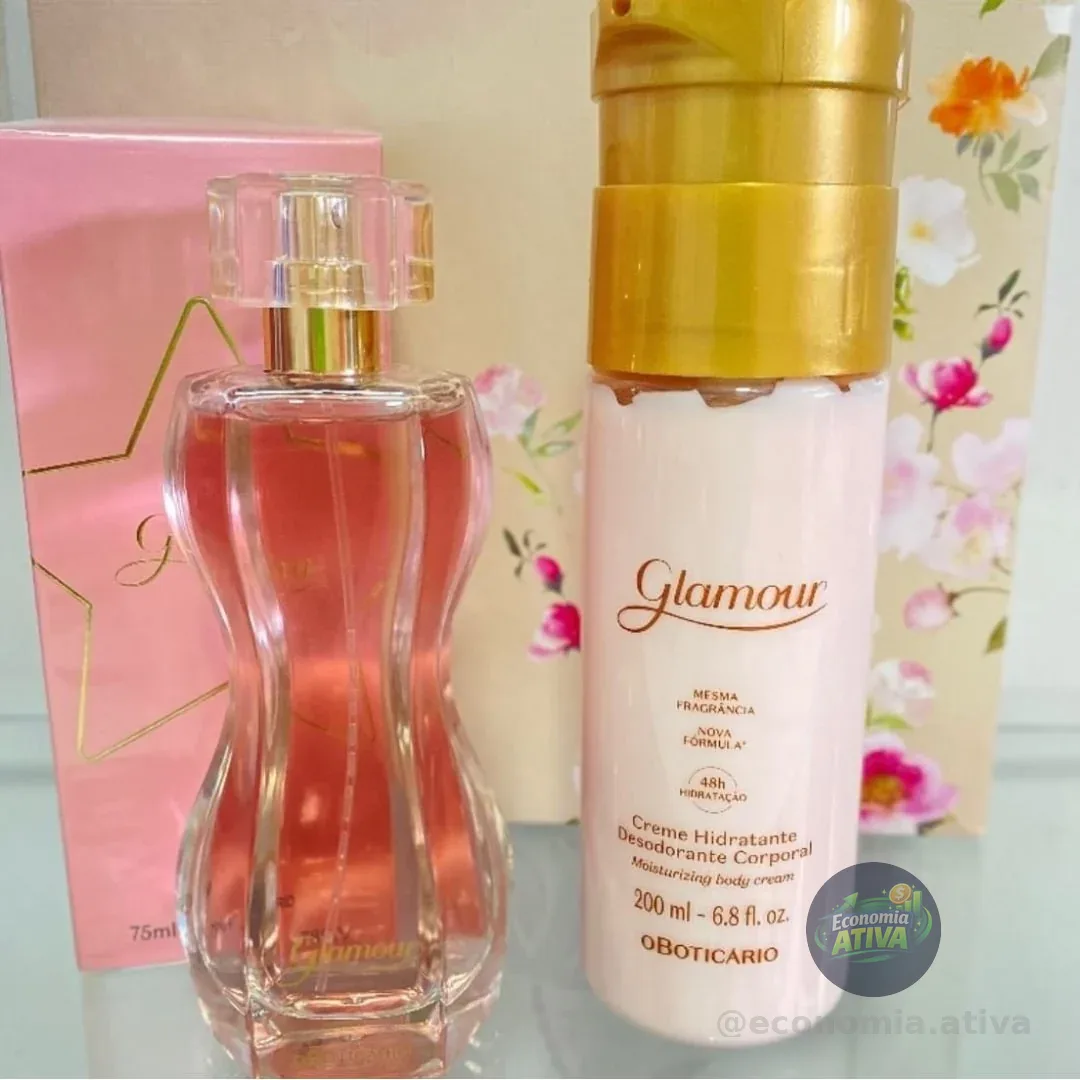 Combo Glamour: Creme Desodorante Hidratante Corporal 200ml + Desodorante Colônia 75ml