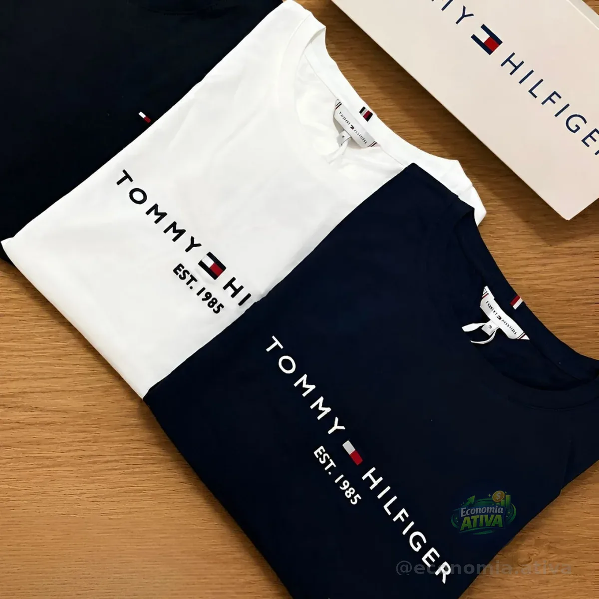 Camiseta Tommy Hilfiger Masculina Logo Est 1985 Essencial