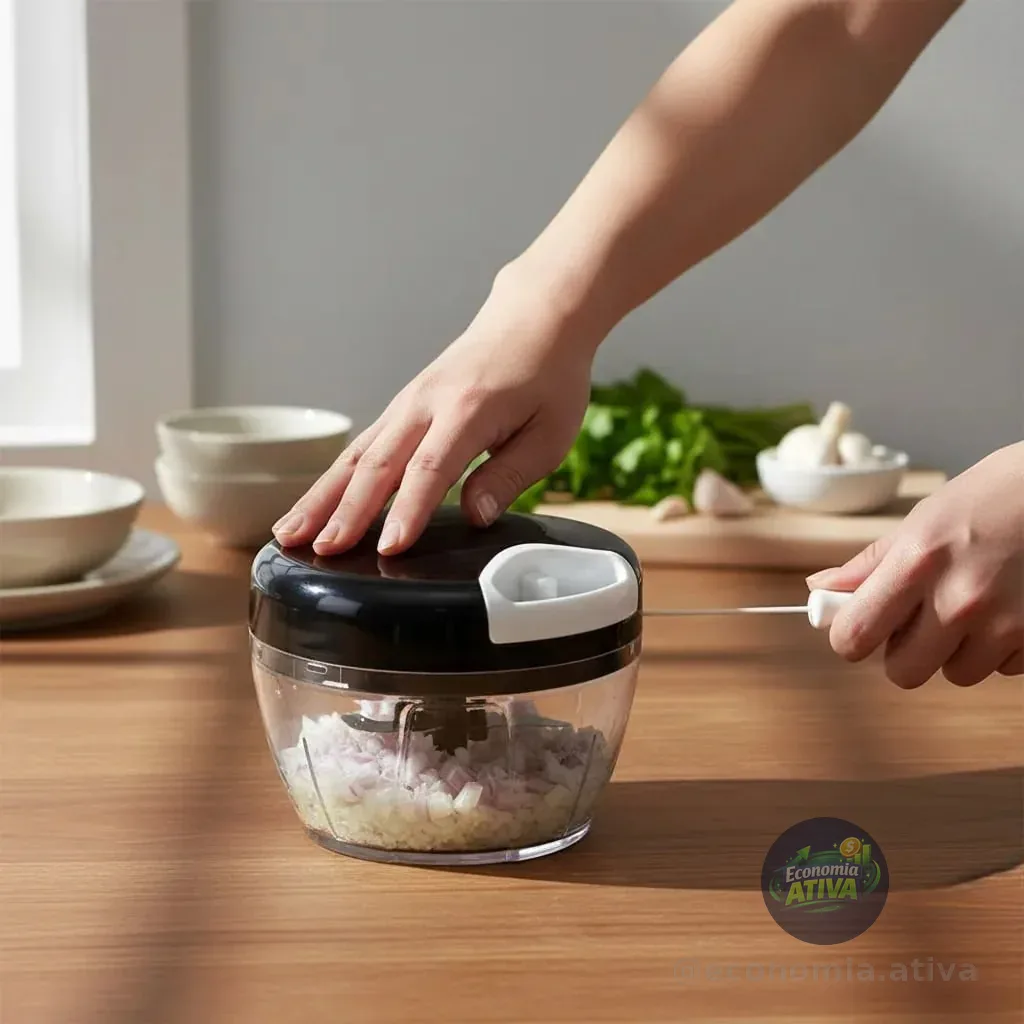 Processador de Alimentos Mini 3 Laminas Aço Inoxidável 500 ml Manual