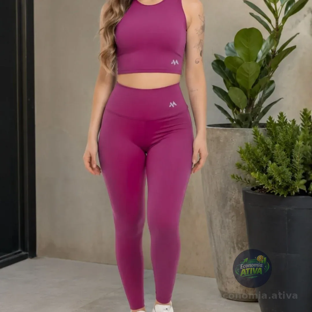 Conjunto Suplex Blackout Zero Transparência Legging E Croppe