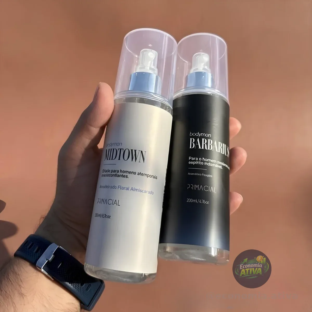 Kit Body Splash Masculino Barbarius E Midtown 200ml - Primacial Perfume Fresco Amadeirado