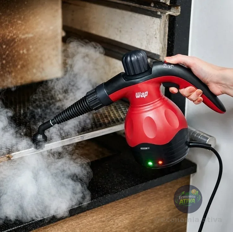 WAP Higienizador a Vapor Vaporizador e Limpador WAPORE FIT Compacto 1000W Elimina Sujeiras Remove Gordura Esteriliza 127V