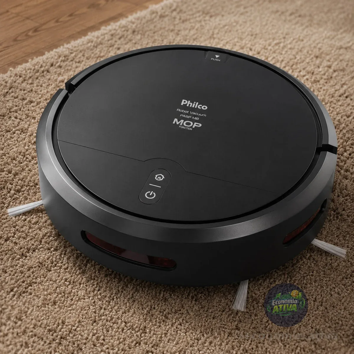 Aspirador De Pó Robô Philco 3 Em 1 Pas23 Com Mop Preto 127/220v