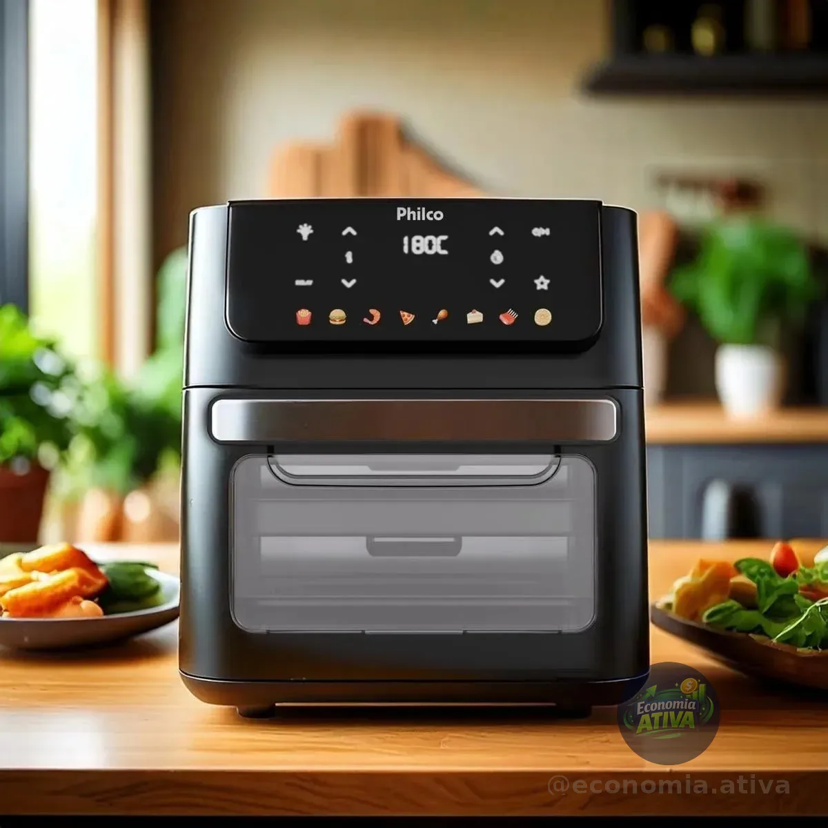 Air Fryer Oven Philco 11l 8 Funções Visor 1800w Paf11b Preto 127v