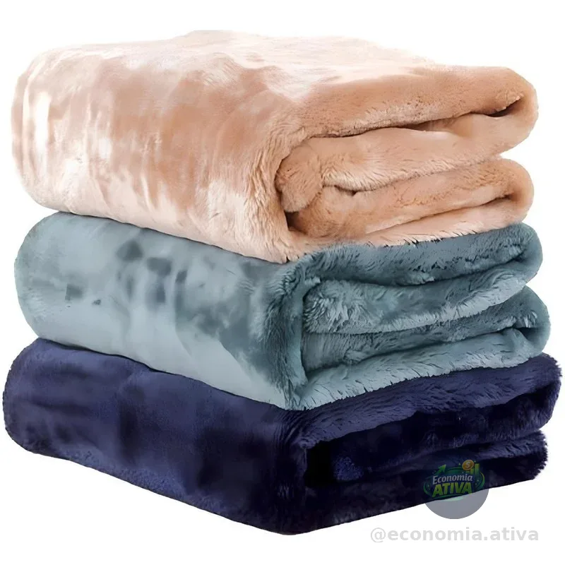  Manta Casal Macio 2,00X1,80 Microfibra Liso Estampado