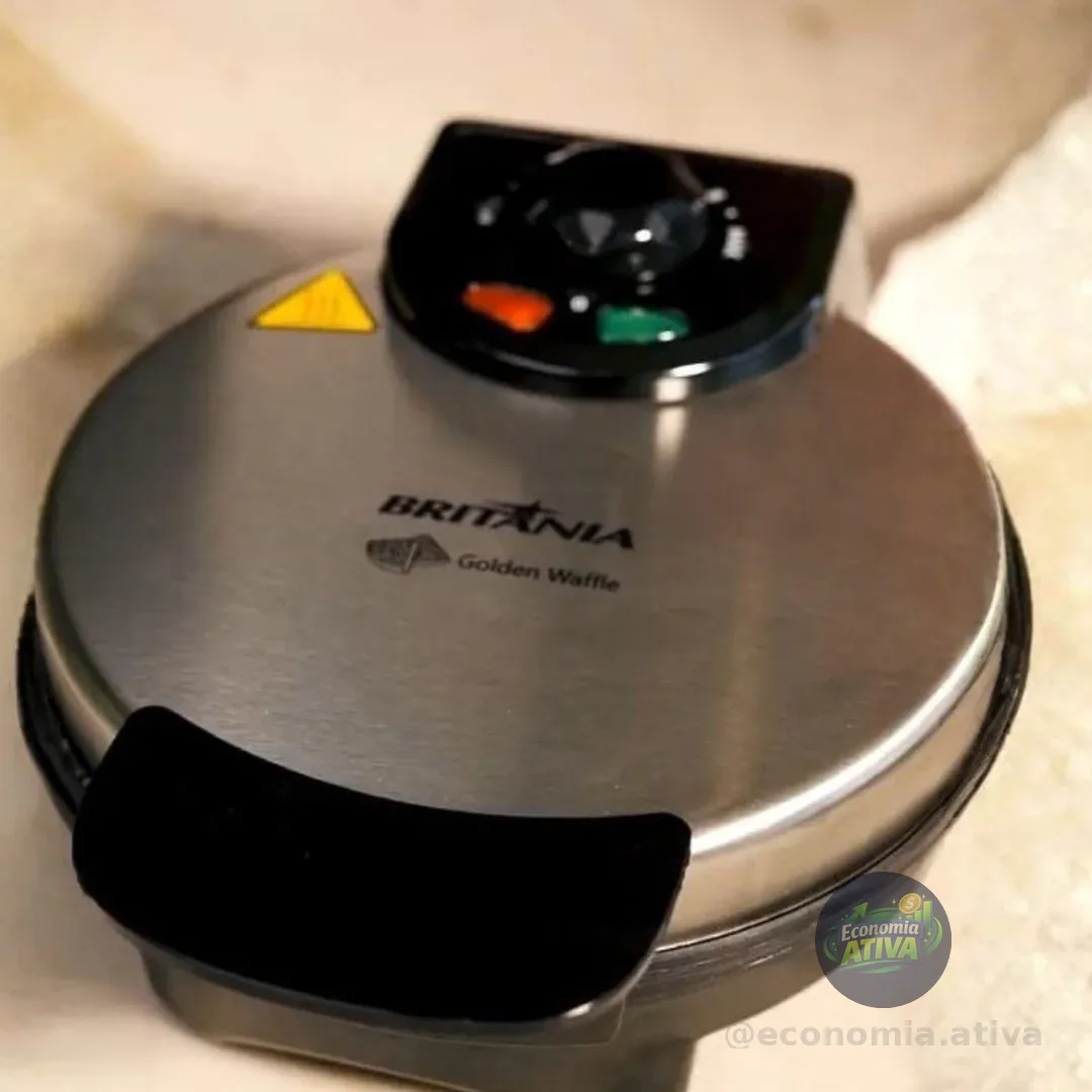 Máquina Golden Waffle 850w Cinza Britânia Cinza 220v