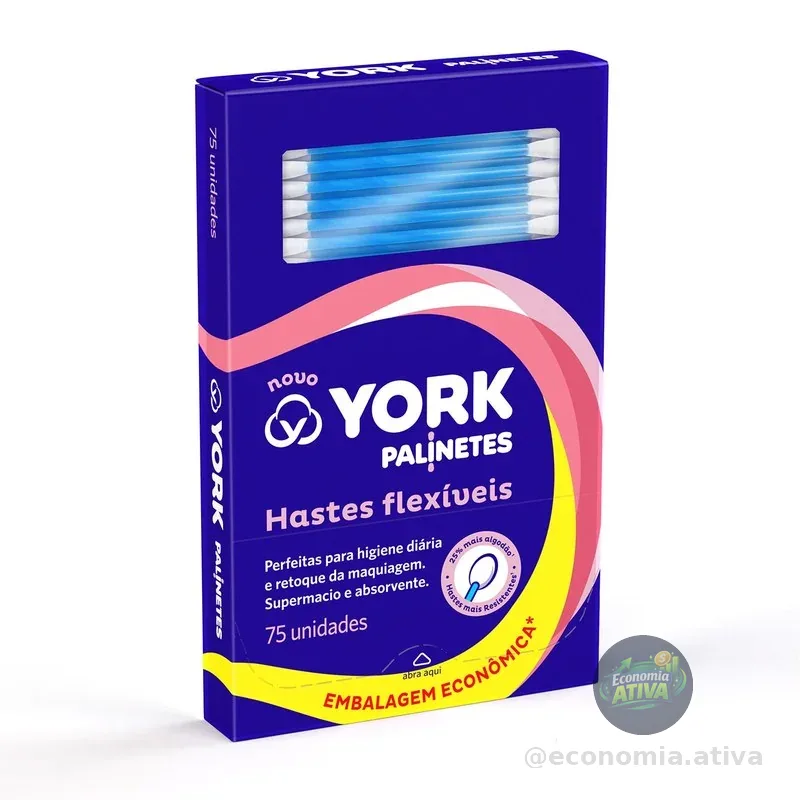York Hastes Flexíveis De Algodão Palinetes 75 Unidades