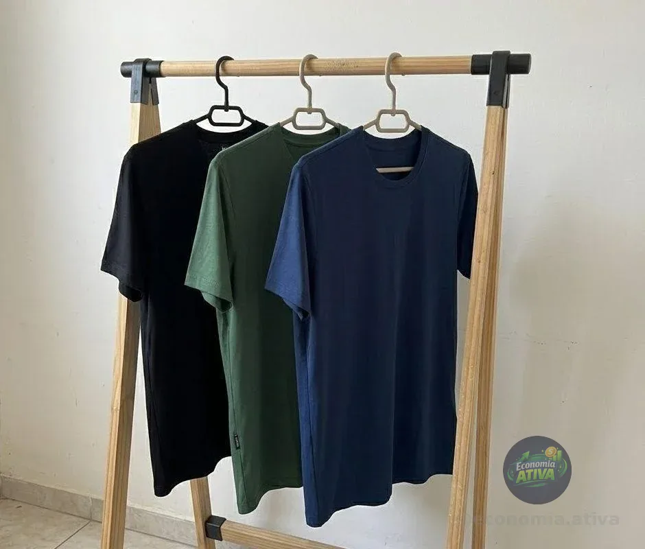 Kit 3 Camisetas Masculina Tech Modal Premium Básica Conforto
