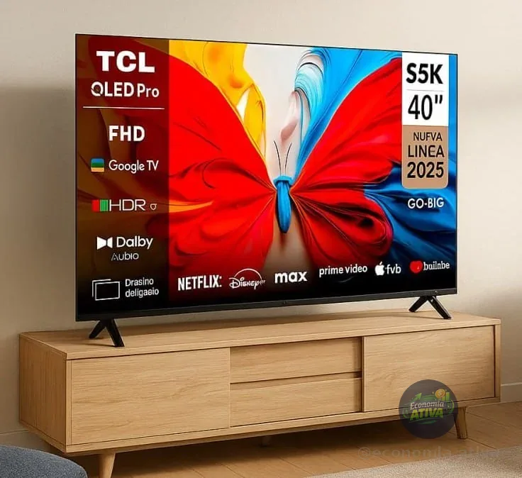 Smart Tv Tcl 40 Polegadas Full Hd Qled S5k Wifi Bluetooth Google Tv 2 Hdmi Hdr10 Dolby Audio 40s5k