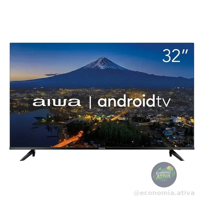 Smart Tv Aiwa 32 Android Hd Borda Ultrafina Hdr10 Dolby Áudio Aws-tv-32-bl-02-a